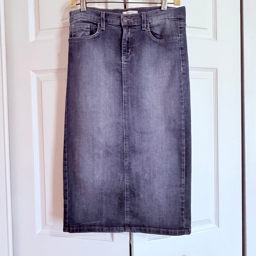 TheMogan Denim Pencil Skirt Juniors 9 Stretch Indigo Made in USA Midi 28.5